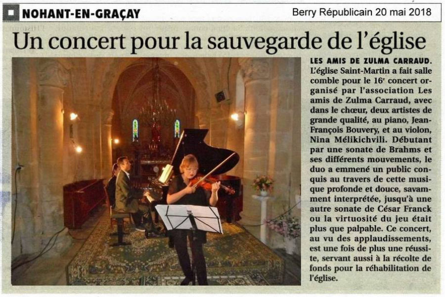 Nohant en Graçay concert dans l’église